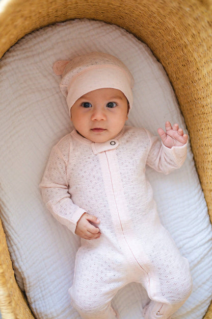 Cotton Candy Organic Pointelle Footie | L'ovedbaby