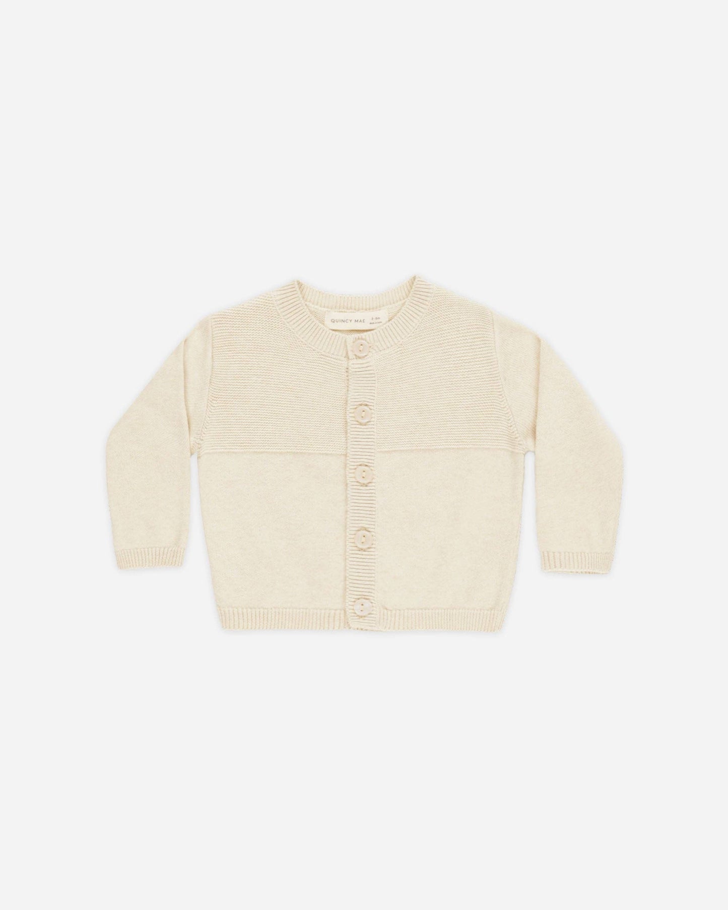 Knit Cardigan - Heathered Natural | Quincy Mae