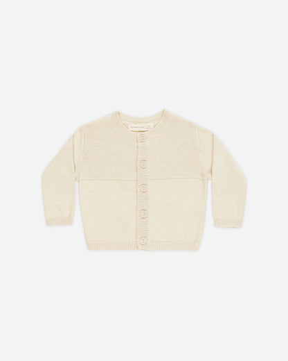 Knit Cardigan - Heathered Natural | Quincy Mae