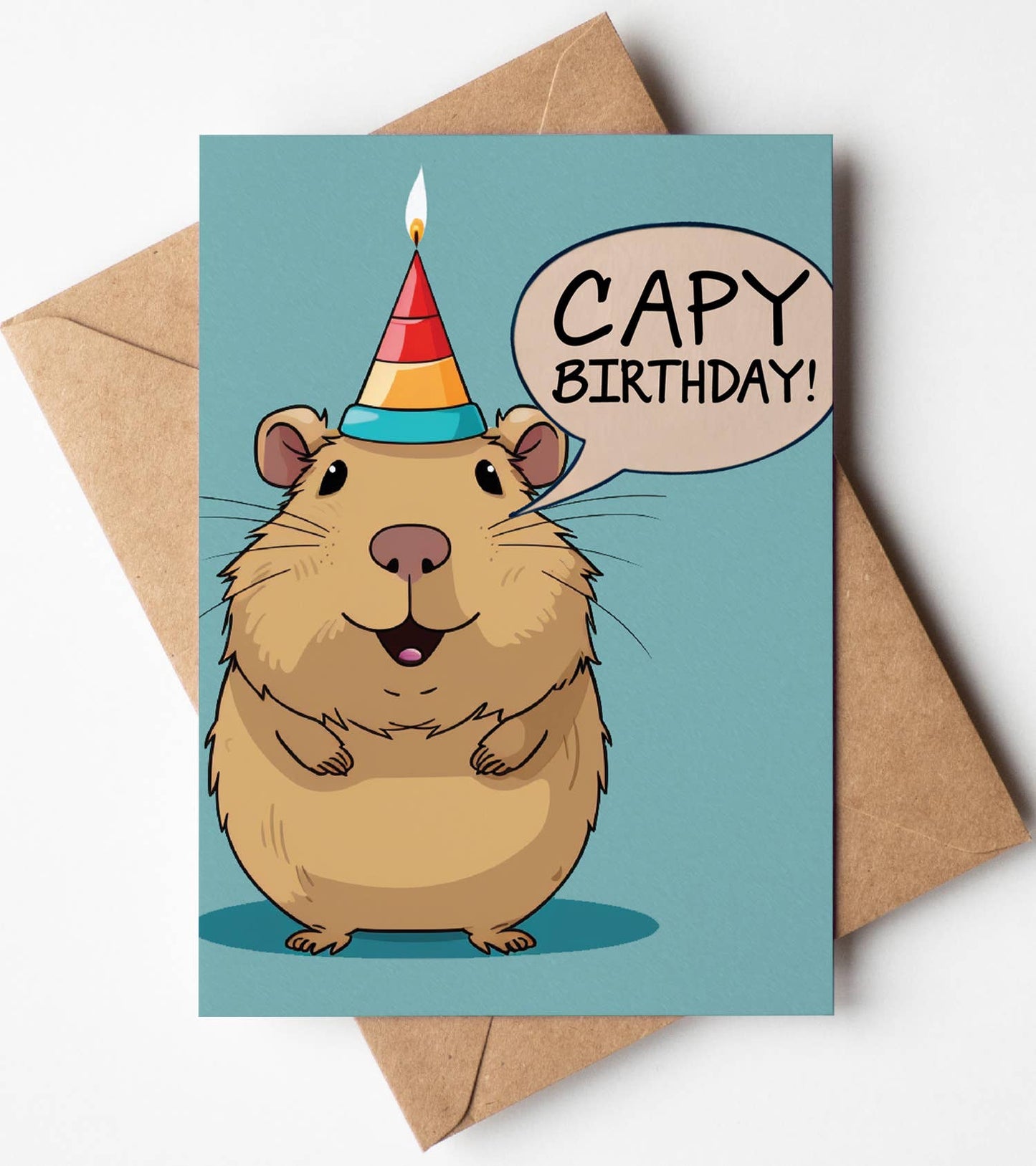 Capybara Birthday Greeting Card | Katie Doodle