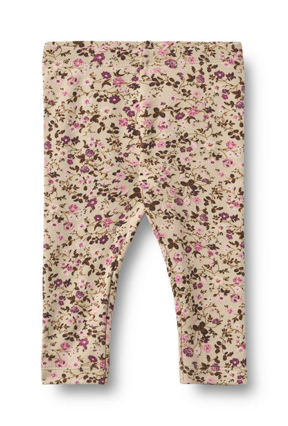 Jules Soft Sand Flower Wine Leggings | Wheat