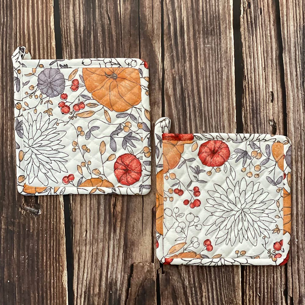 October Pot Holder Set | Mahogany