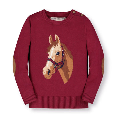 Berry Horse Intarsia Pullover Sweater | Hope & Henry