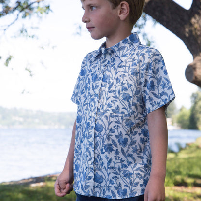 Boys Collar Shirt - Vintage Blue | Beet World