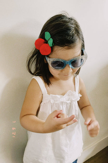 Cherry Pom Pom Hair Clip | Delphinette