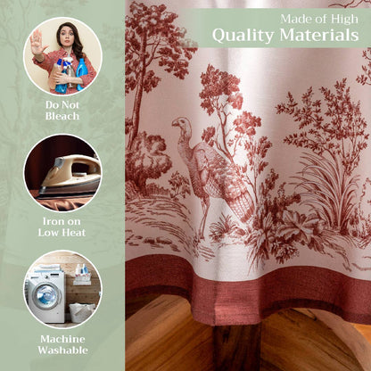 Brown Holy Jouy Cotton Tablecloth (Various Sizes) | Maison d'Hermine