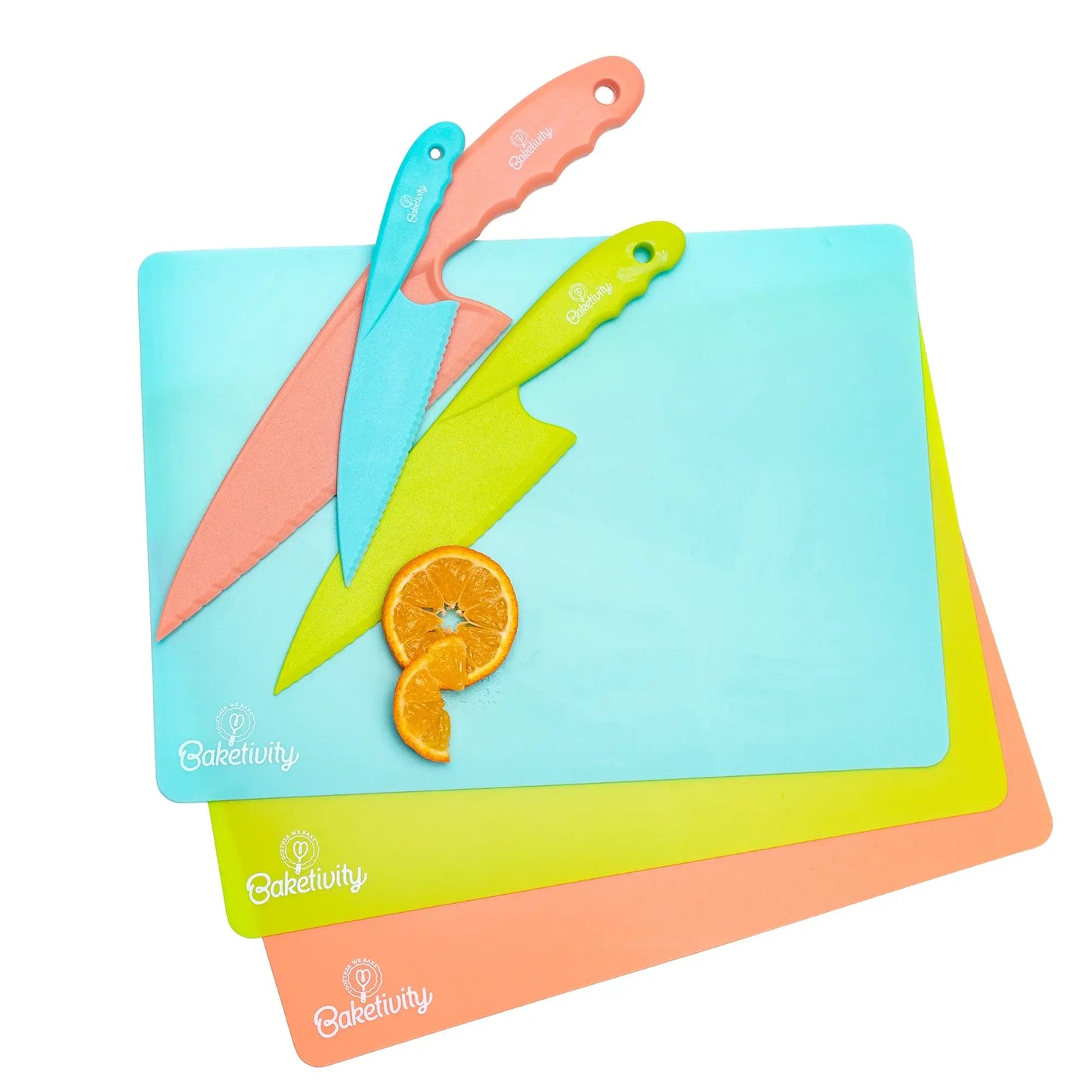 6 Piece Kids Cutting Board and Knife Set | Baketivity Corp