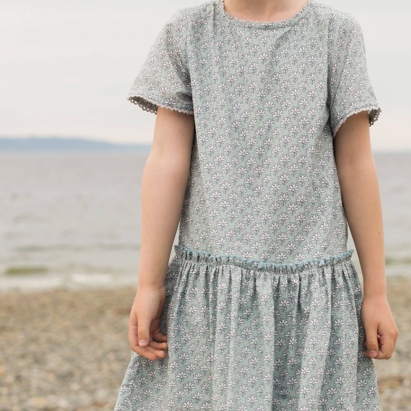 Willow Dress - Sky-Blue Block Print | Beet World