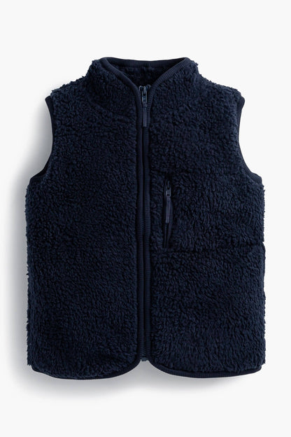 Navy Sherpa Vest | Monica + Andy