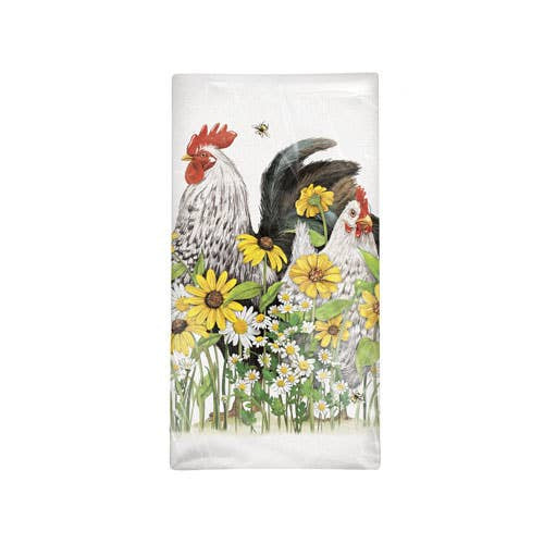 Flower Chickens Towel | Mary Lake-Thompson