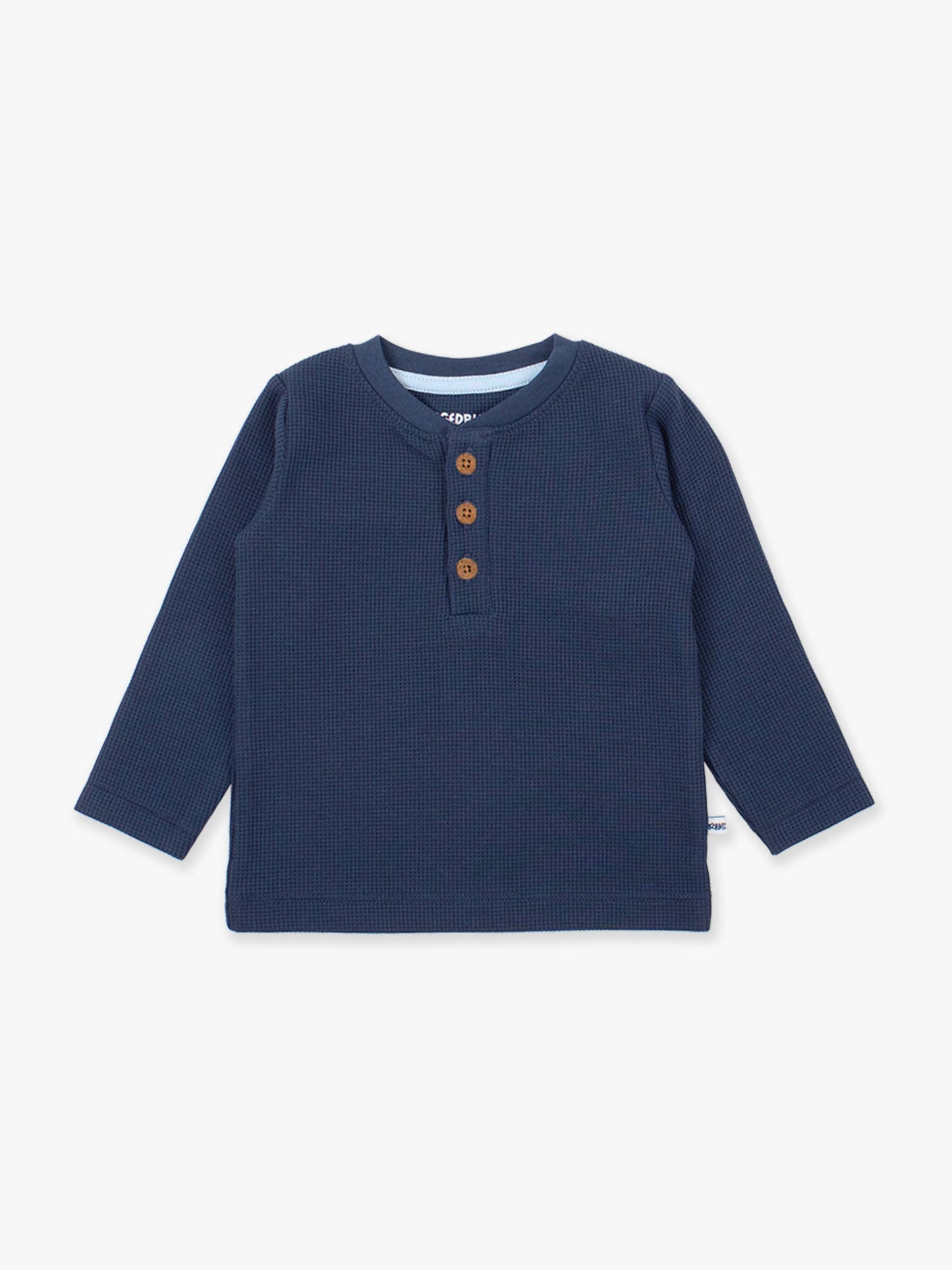 Navy Waffle Henley Tee | RuffleButts + RuggedButts