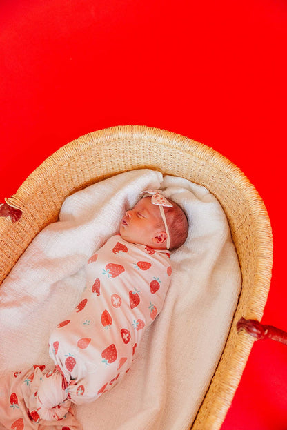 Strawberry Bowtie Baby Bow | Copper Pearl