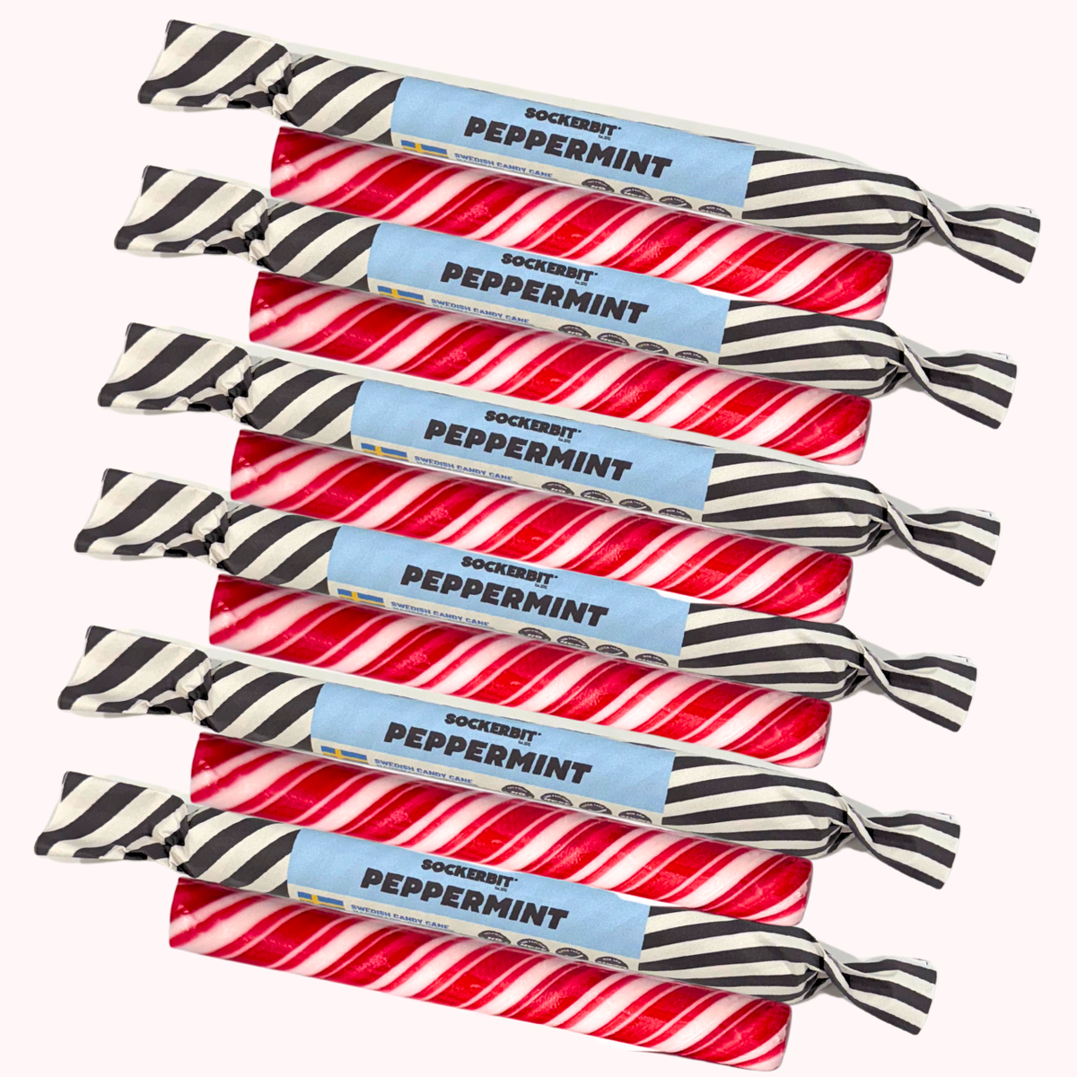 Swedish Peppermint Candy Canes | Sockerbit