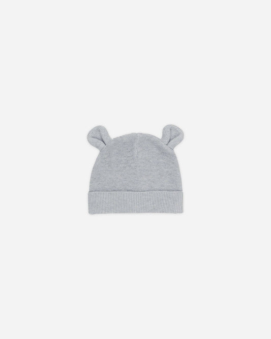 Baby Bear Beanie - Heathered Dusty Blue | Quincy Mae