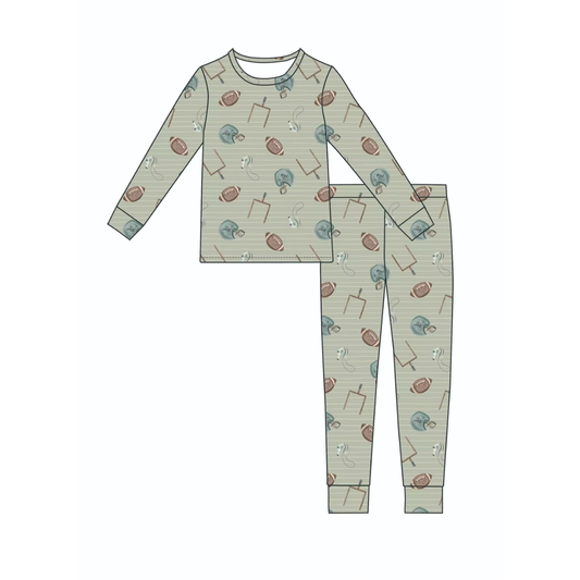 Bamboo Football Pajama Set | Emi Lei