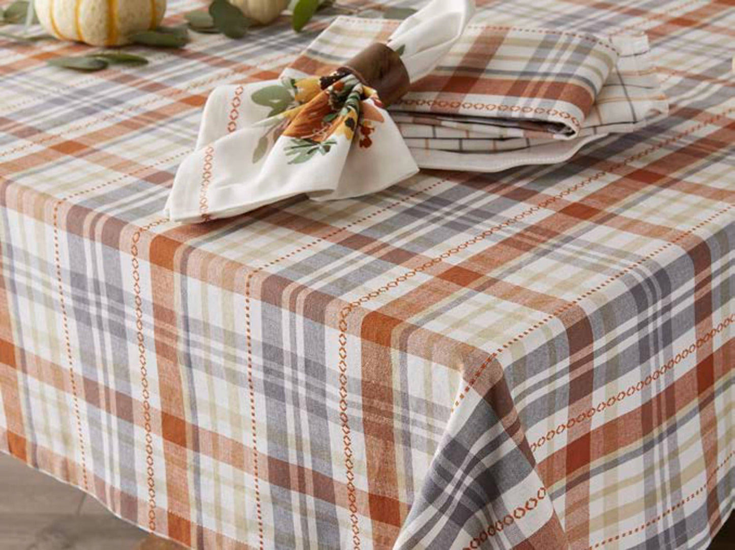 Autumn Afternoon Plaid Tablecloth | DII