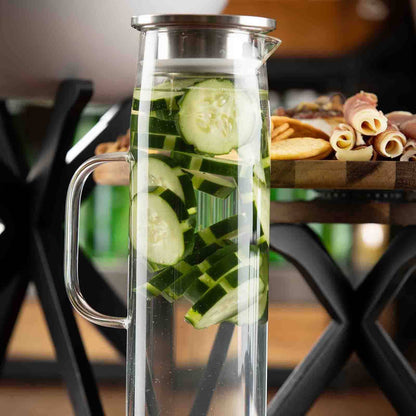 50 oz Glass Pitcher w/ Stainless Lid | TableCraft