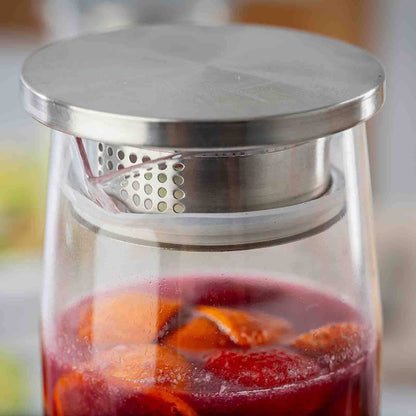 50 oz Glass Pitcher w/ Stainless Lid | TableCraft