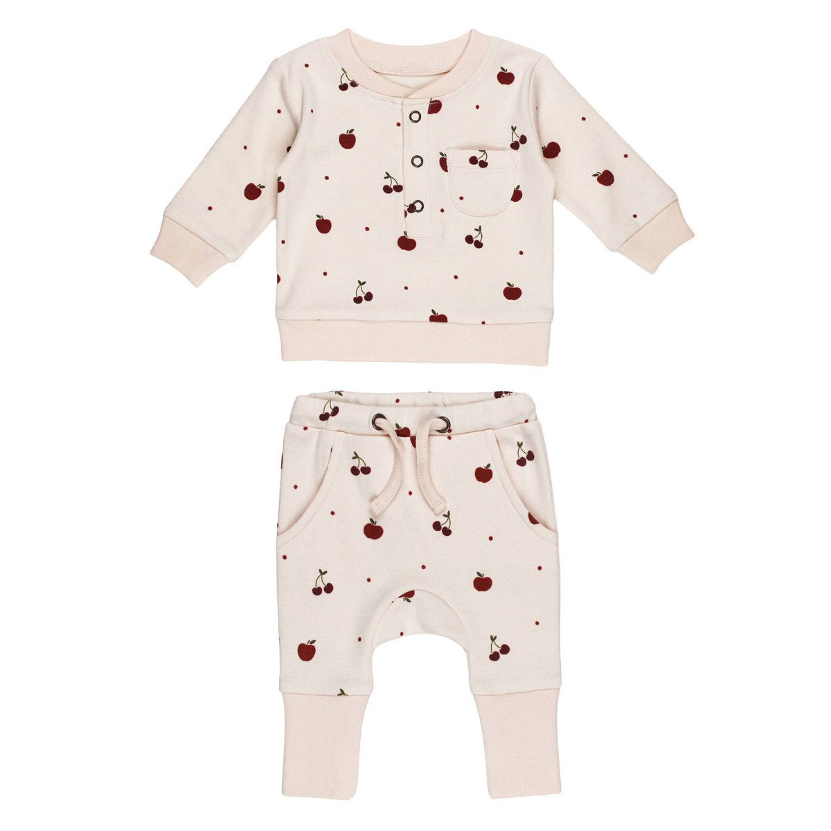 Cherry Apple Organic Sweatshirt & Jogger Set | L'ovedbaby