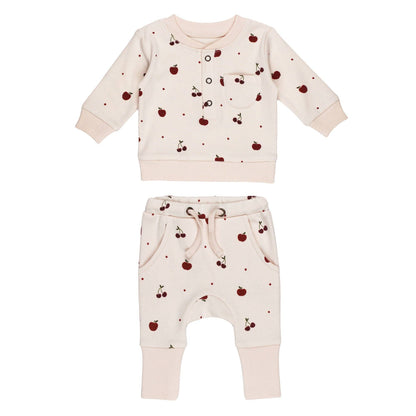 Cherry Apple Organic Sweatshirt & Jogger Set | L'ovedbaby