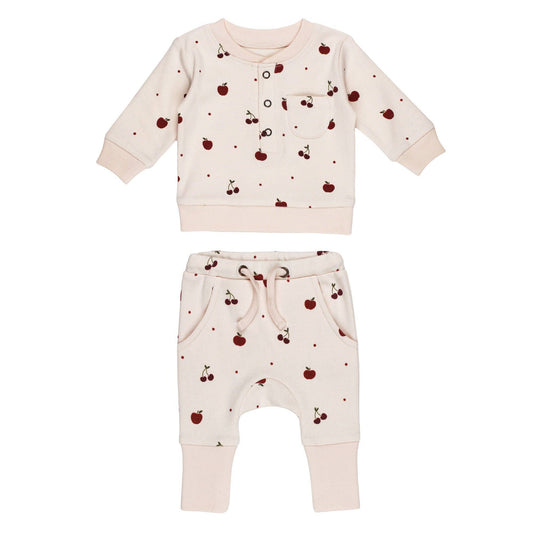 Cherry Apple Organic Sweatshirt & Jogger Set | L'ovedbaby