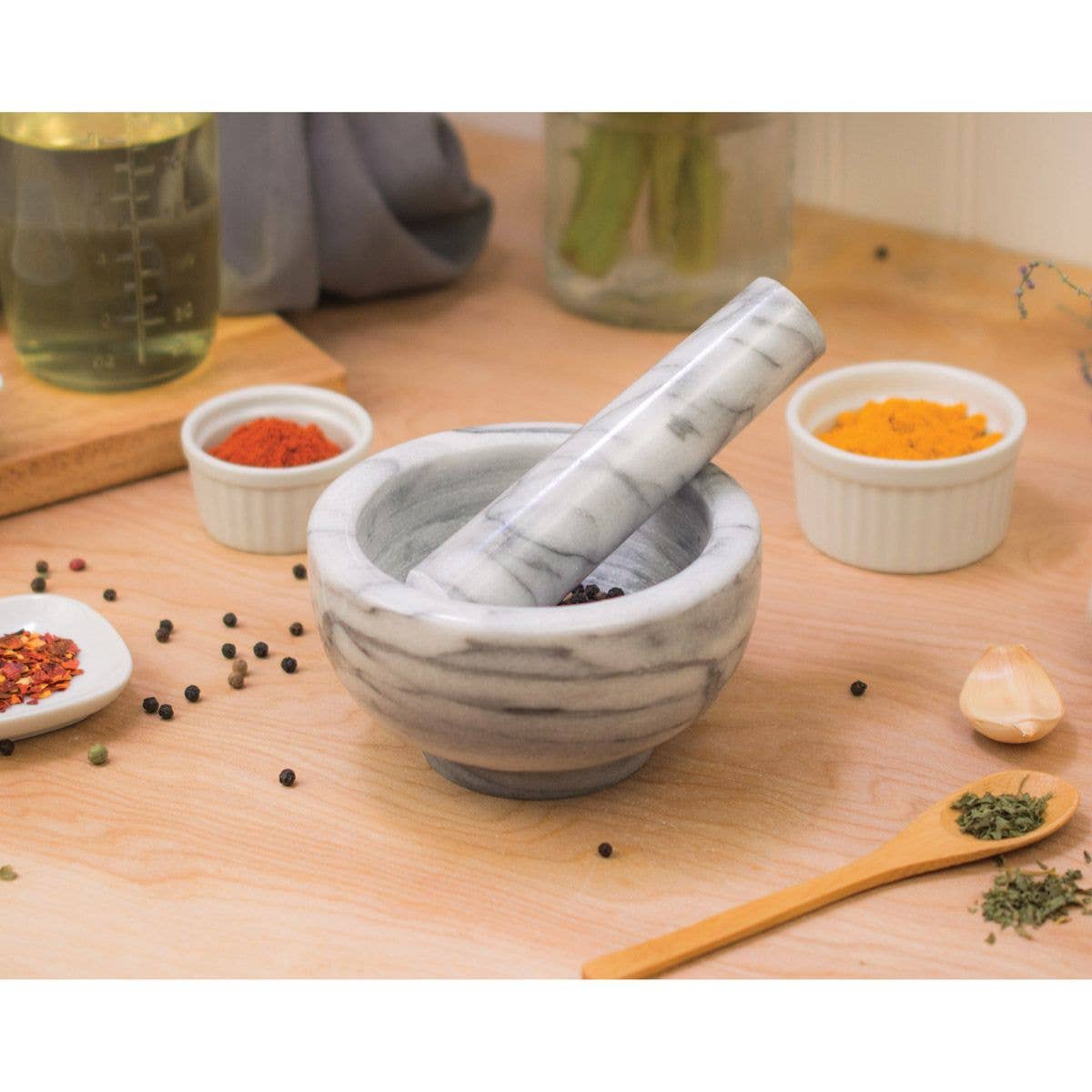 Marble Mortar And Pestle | HIC Kitchen