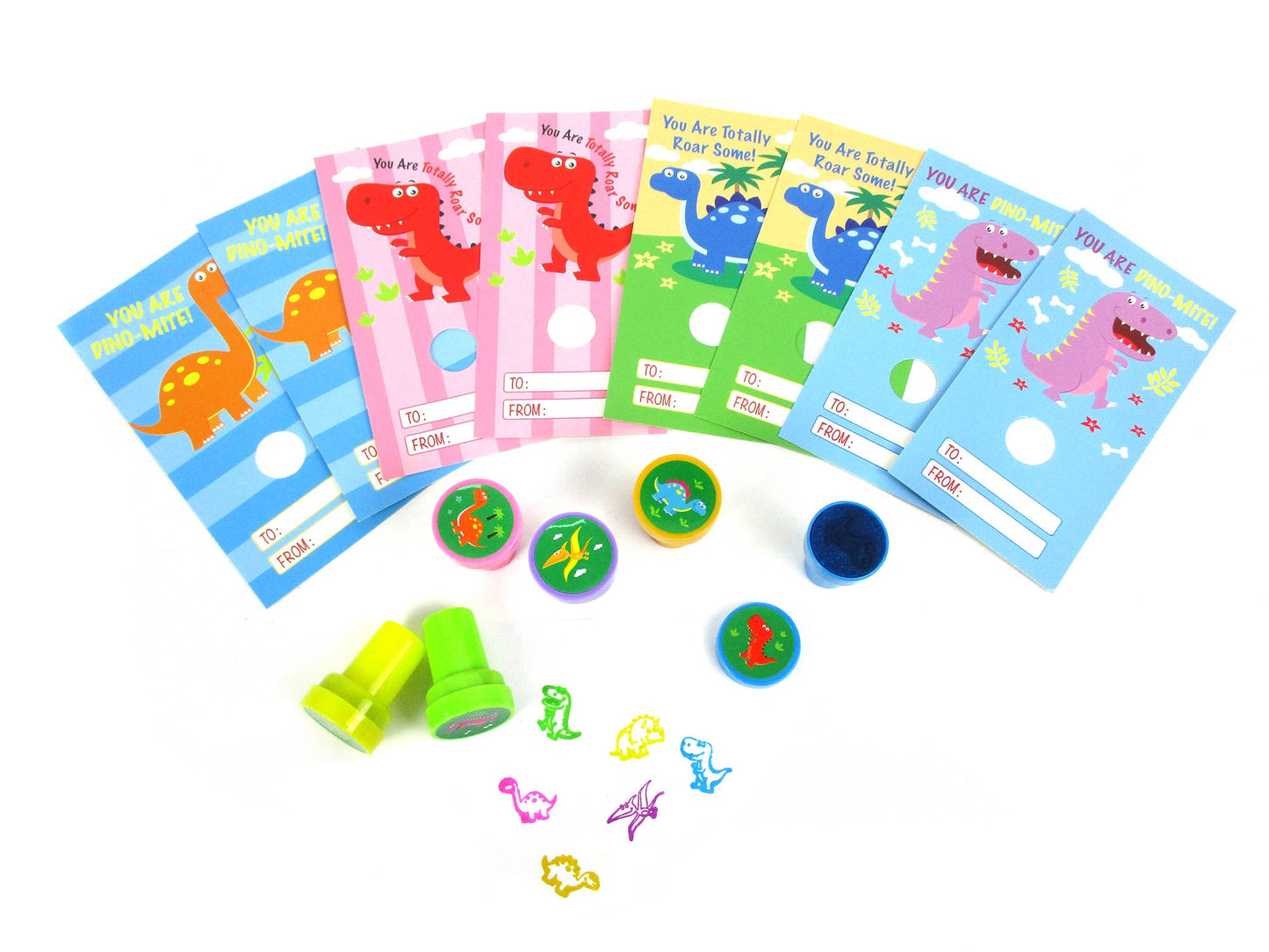 Dinosaur Stamper and Card Set - 36 Pack | Tiny Mills