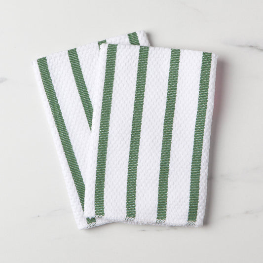 Basketweave Elm Green Dishcloths (Set of 2) | Danica