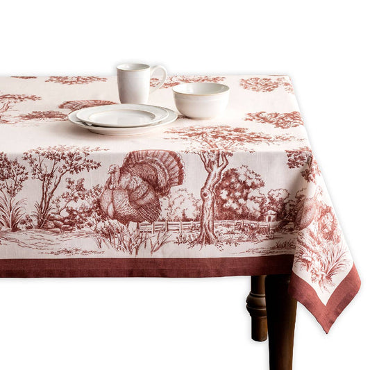 Brown Holy Jouy Cotton Tablecloth (Various Sizes) | Maison d'Hermine