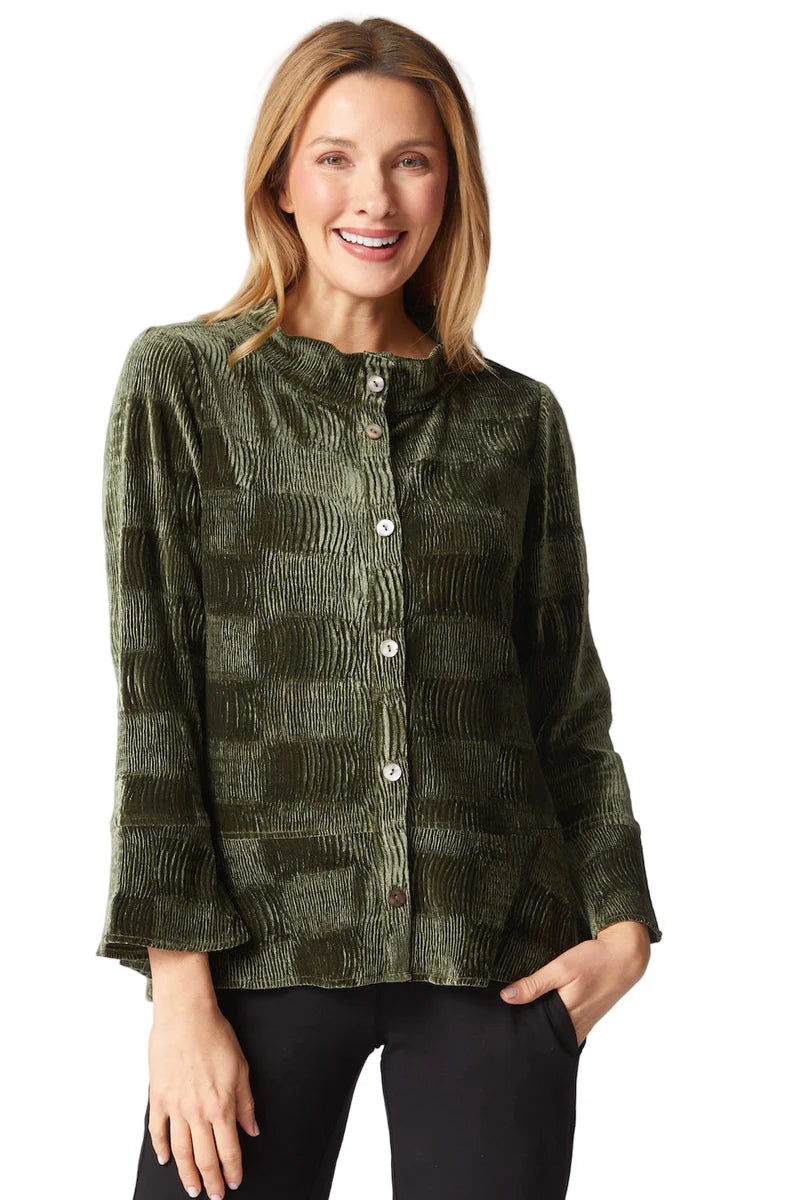 Crinkle Velvet Flounce Shirt | Habitat Clothing