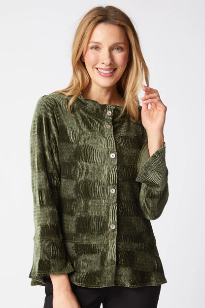 Crinkle Velvet Flounce Shirt | Habitat Clothing