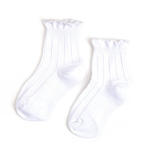 White Frill Midi Socks | Little Stocking Co.