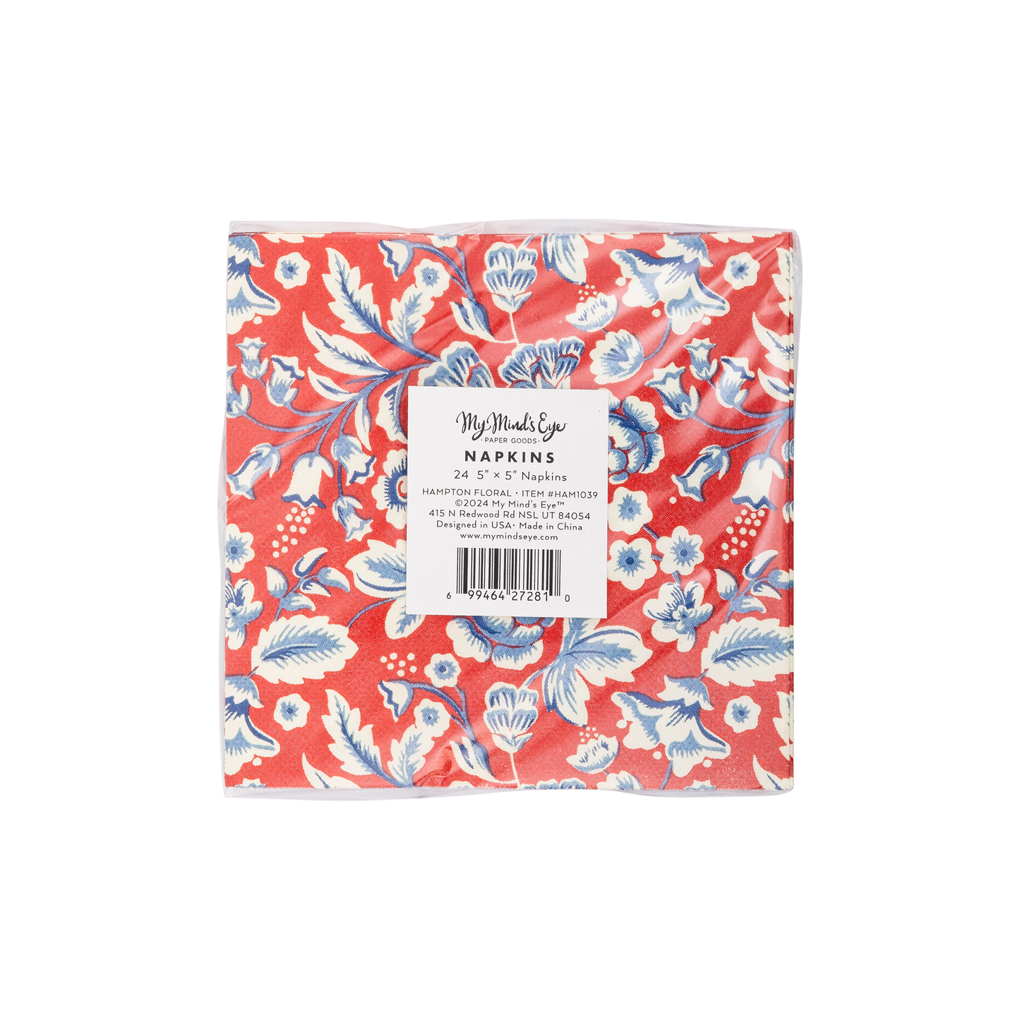 Hamptons Floral Paper Cocktail Napkin | My Mind's Eye