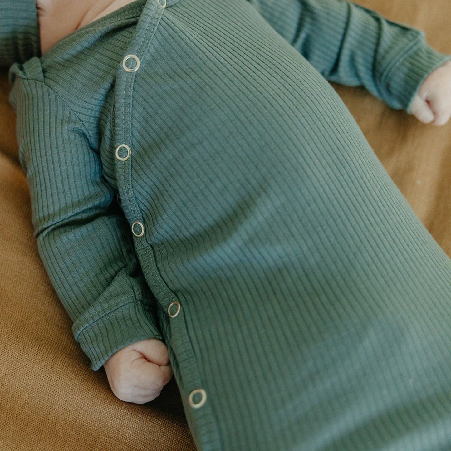 Moss Newborn Knotted Gown | Copper Pearl