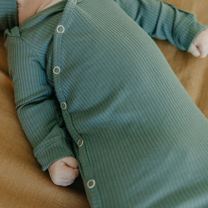 Moss Newborn Knotted Gown | Copper Pearl