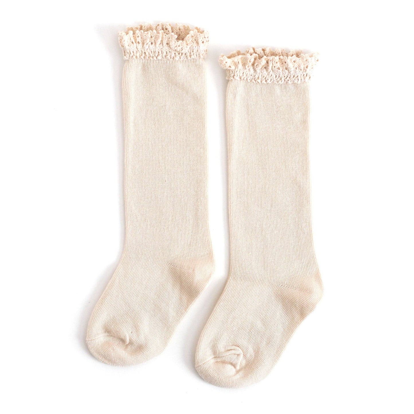 Vanilla Lace Top Knee High Socks | Little Stocking Co.