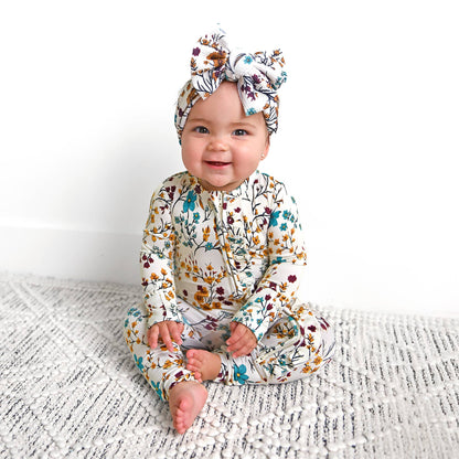Maren Floral Bamboo Ruffle Romper | Gigi & Max
