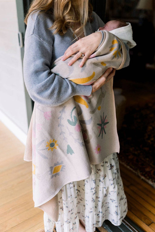 Sun Bunny Cotton Knit Blanket | Helmsie