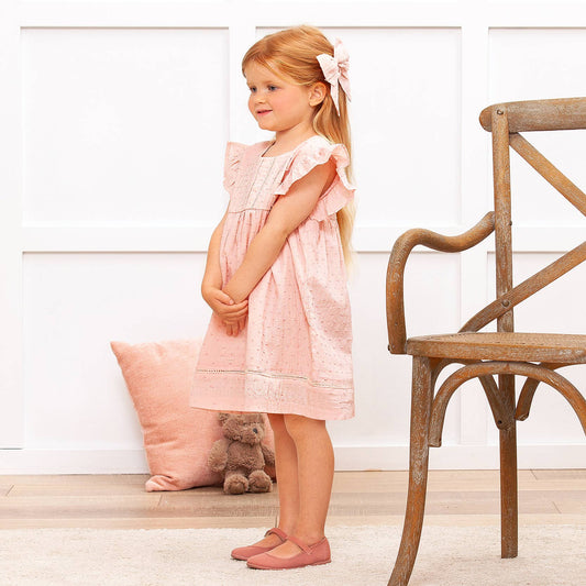 Daphne Pink Swiss Dot Cotton Dress | Tesa Babe