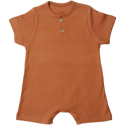 Brown Baby Shortall Romper | Himmelberg Baby