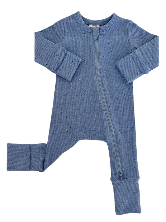 Blue Speckle Zip Romper | Siix Collection