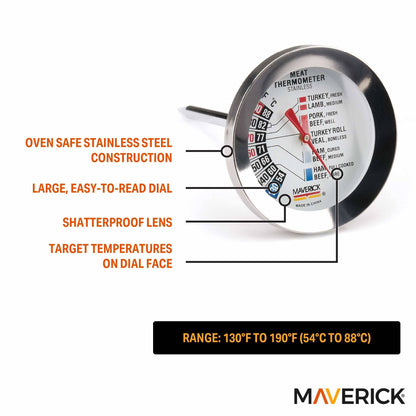 Maverick Large Dial Meat Thermometer | Kitchen Supply Brands