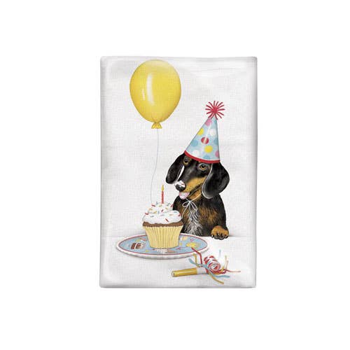 Doxie Birthday Towel | Mary Lake-Thompson