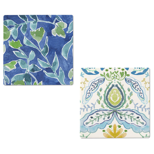 Azure & Ivy Ceramic Coasters | Boston International