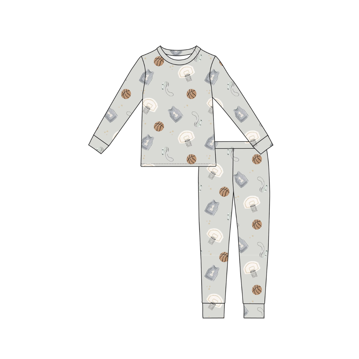 Basketball Two Piece Toddler Set | Emi Lei