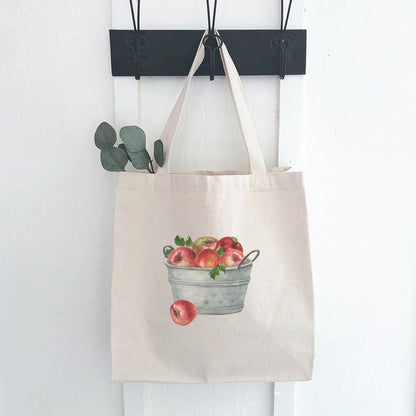 Bucket of Red Apples Tote | Indigo Tangerine
