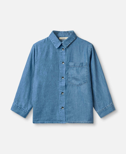 Harlum Oversized Shirt - Denim Blue | Fliink Denmark