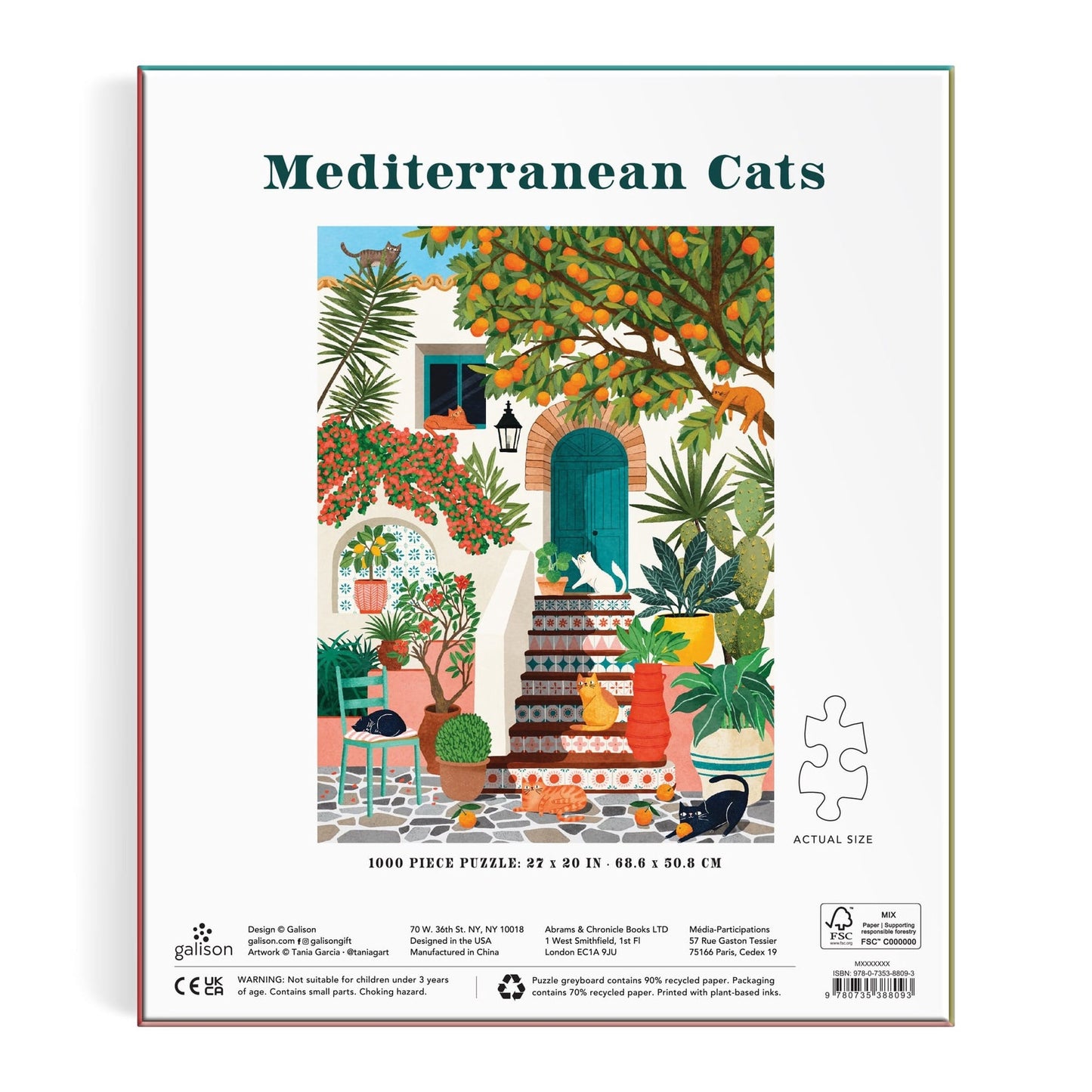 Mediterranean Cats 1000 pc Puzzle | Galison