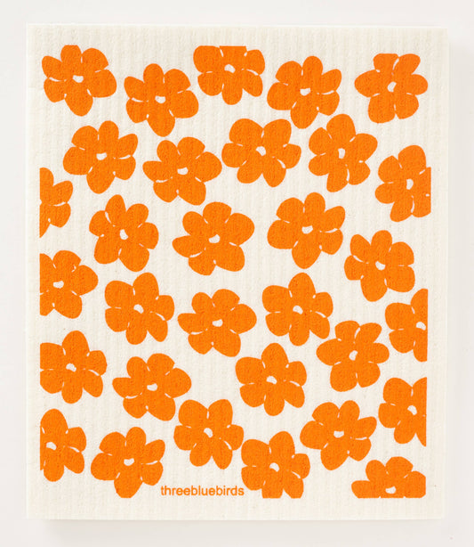California Poppies Swedish Dishcloth | Three Bluebirds