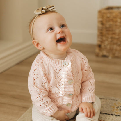 Blush Heart Lace Cardigan Sweater | Huggalugs